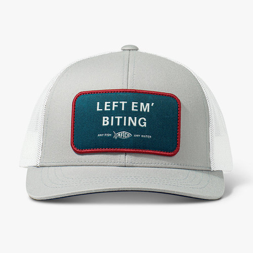 Aftco Guide Sayings Hat - Left Em Biting - Oyster/Gray