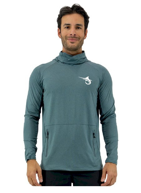Marlin Hook Bouy Performance Hoodie LS - Teal