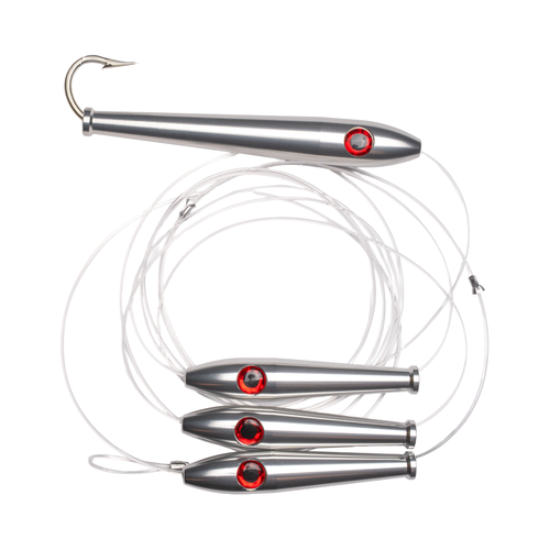 Red Eye Aluminum Tuna Stick Tuna Slayer Daisy Chain - Aluminum Silver