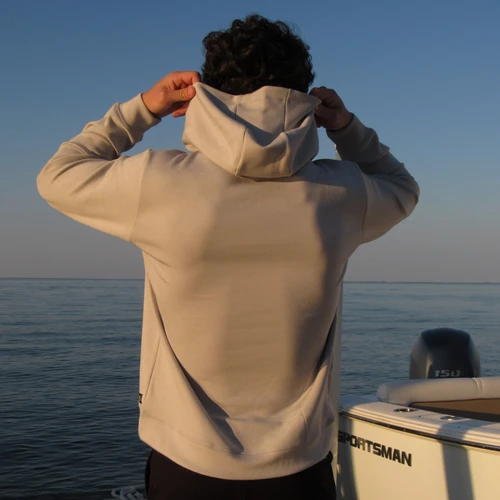 Marlin Hook Tracks LS Hoodie - Platinum White