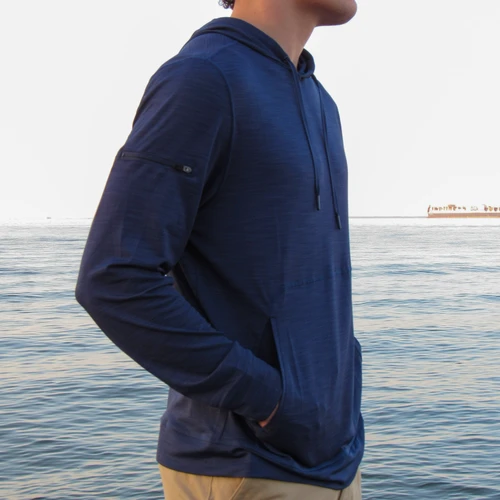 Marlin Hook Helm LS Performance Hoodie - Navy