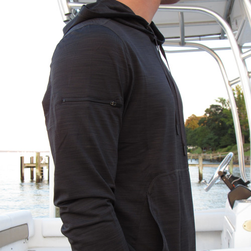 Marlin Hook Helm LS Performance Hoodie - Charcoal