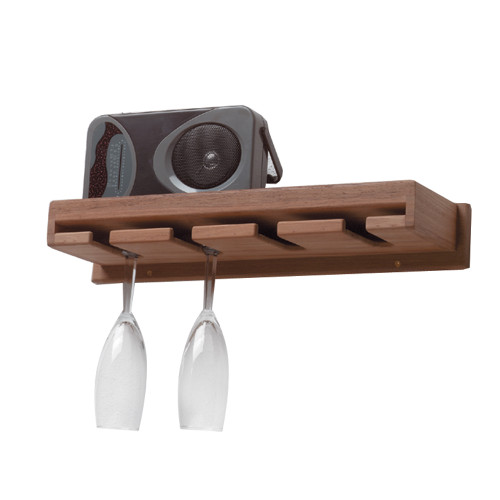 Whitecap Teak Wineglass Rack w\/Shelf