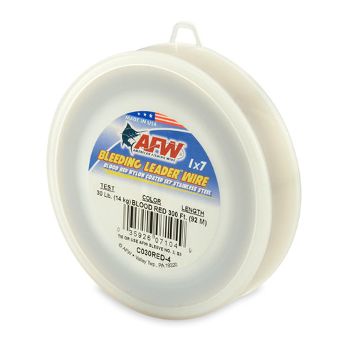American Fishing Wire Bleeding Leader 300ftRed Test:30