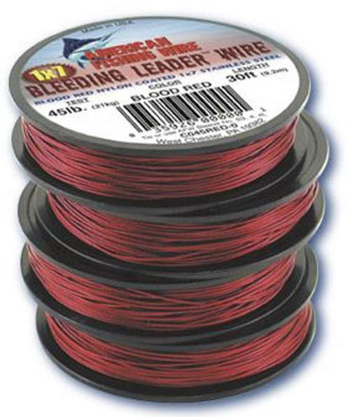 American Fishing Wire Bleeding Leader 300ftRed Test:60
