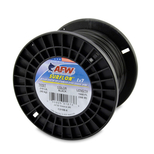 American Fishing Wire Surflon 1000ft Black Test: 210 (C210B-8)