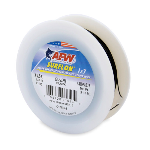 American Fishing Wire Surflon 300ft Black Test: 135 (C135B-4)