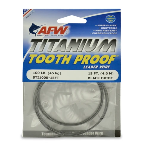American Fishing Wire Titanium Tooth Proof 15 ft 100# Test