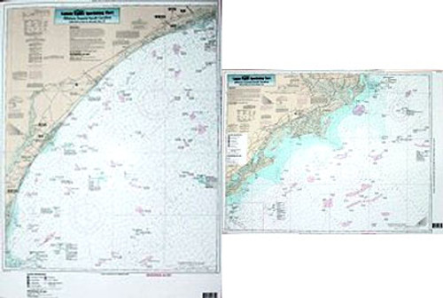 Nearshore 20 - 30 miles off. Chart is 19 x 26 inches, double sided, and laminated. Winyah Bay area, South Carolina. 

Side A: Little River, NC to Winyah Bay entrance. Side B: Winyah Bay to Isle of Palms, SC. All charts include wrecks, reefs, shoals, fishing areas, amenities and restrictions. Please refer to our offshore, nearshore, small boat/kayak and ICW booklets in this area.