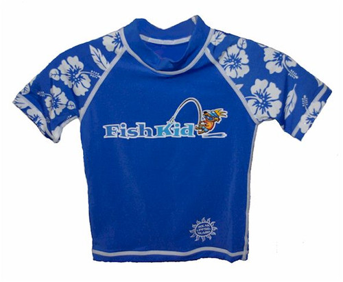 Fish Kid Rashguard Aloha Blue Med