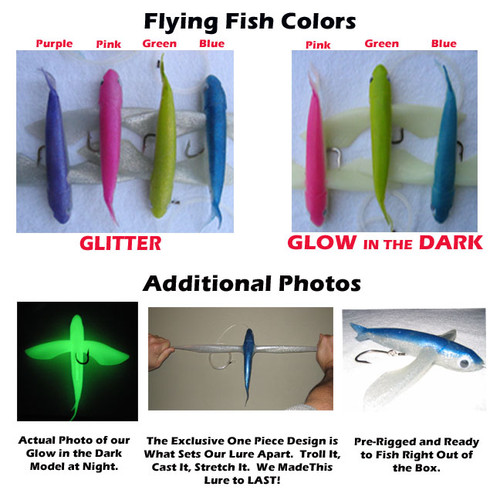 Frenzy Ballistic Flying Fish Lure - Blue Glitter