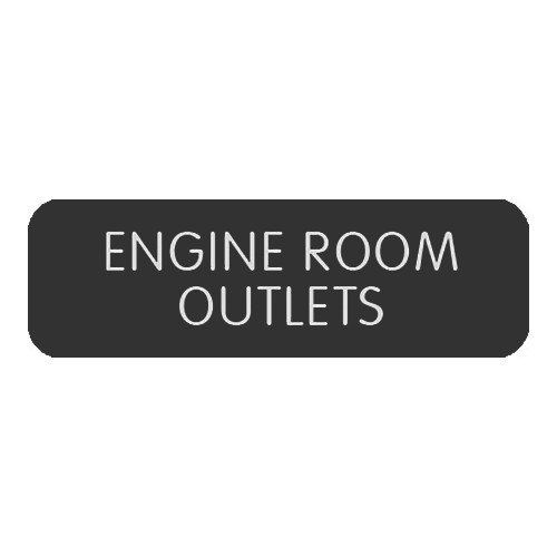 Blue SeaLarge Format Label - "Engine Room Outlets"