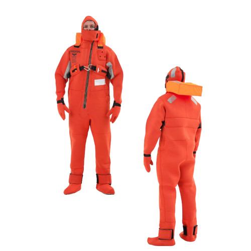 VIKING Immersion Rescue I Suit USCG\/SOLAS w\/Buoyancy Head Support - Neoprene Orange - Adult Universal