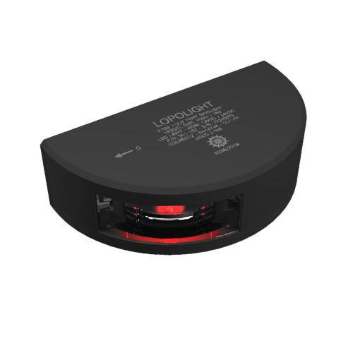Lopolight Starboard SideLight - Vertical Mount - Black Housing - 3nm - Red