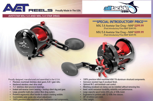 Avet AvetStar MXL 5.8 1 Star Drag Reel Black Red from Alltackle