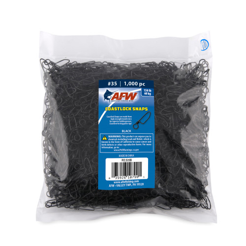 AFW Coastlock Snaps Black 150# 1000 Pack
