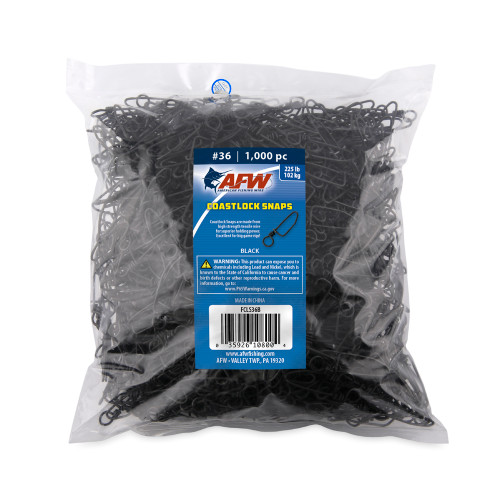 AFW Coastlock Snaps Black 225# 1000 Pack