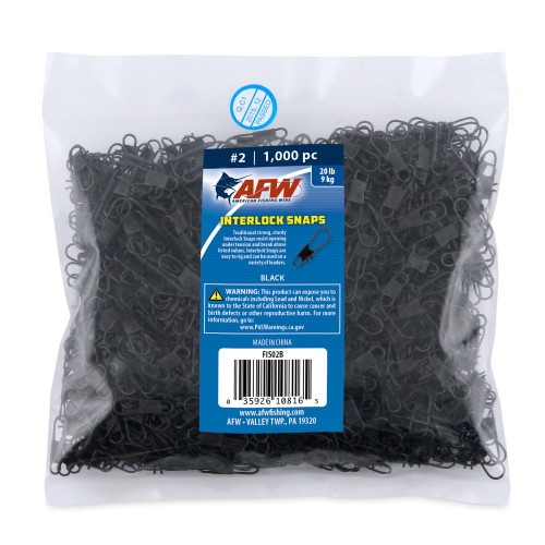 AFW Interlock Snaps Black 1000 Pack