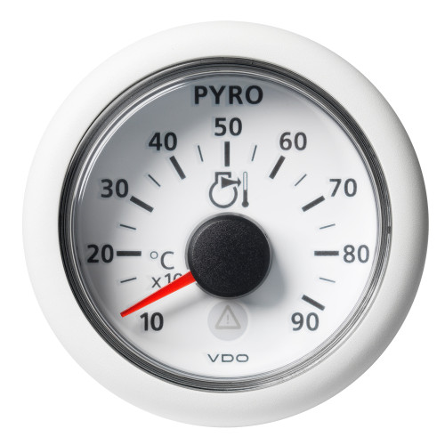 VDO Marine 2-1\/16" (52MM) ViewLine Pyrometer - 900C\/1650F - 8 to 32V - White Dial  Bezel