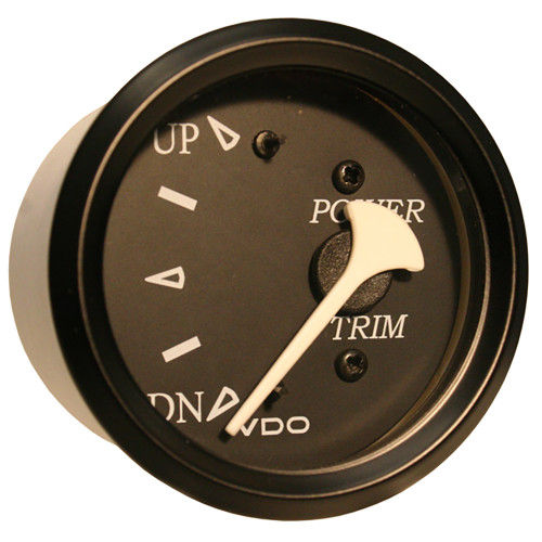 VDO Cockpit Marine Trim Gauge - f\/Evinrude and Johnson Engines - Black Dial\/Bezel