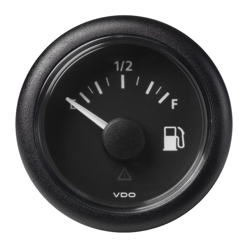 VDO Marine 2-1\/16" (52mm) ViewLine Fuel Level Gauge Empty-Full - 8-32V - 0-90 OHM - Black Dial  Round Bezel