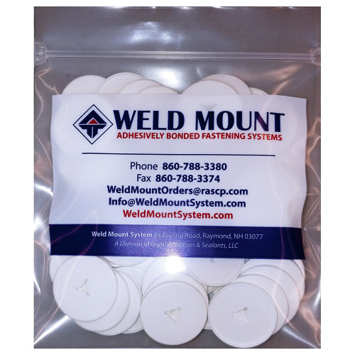 Weld Mount 3" White Round Poly Insulation Washer - 50-Pack