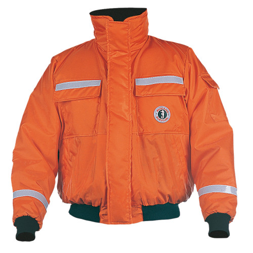 Mustang Classic Flotation Bomber Jacket w\/SOLAS Tape - Orange - Small