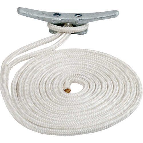 Sea-Dog Double Braided Nylon Dock Line - 5\/8" x 25 - White