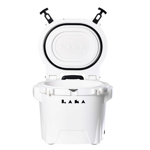 LAKA Coolers 30 Qt Cooler w\/Telescoping Handle  Wheels - White