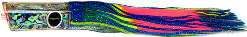 Black Bart Kona Classic Tube Marlin Lure-Blue-Yellow Stripe/Rainbow
