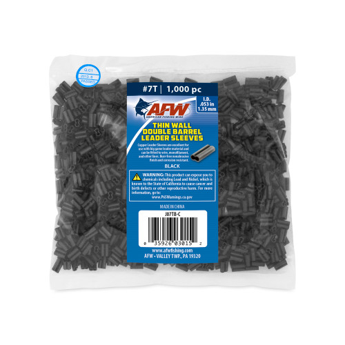 AFW Thin Wall Double Barrel Sleeves Black #7T 1000 Pack