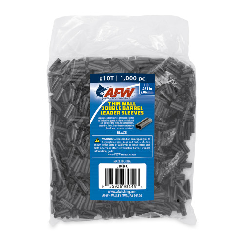 AFW Thin Wall Double Barrel Sleeves 1000 Pack Black #10T