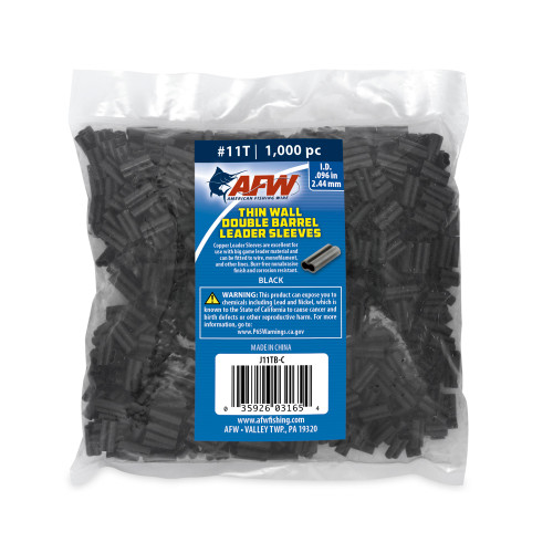AFW Thin Wall Double Barrel Sleeves 1000 Pack Black #11T