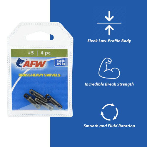 AFW Brass Heavy Swivels Black 5 Piece 300lb