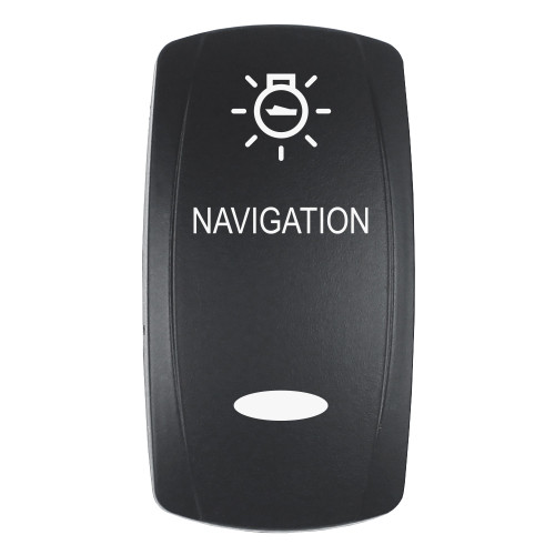 Pacer Actuator - 'NAVIGATION' f\/V Series Contura Switches - Black - Laser Etched (Top\/Bottom Light)