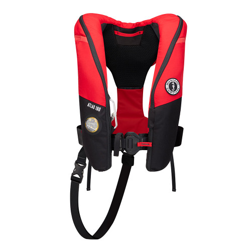 Mustang Atlas 190 DLX Open Ocean Inflatable PFD - Red\/Black