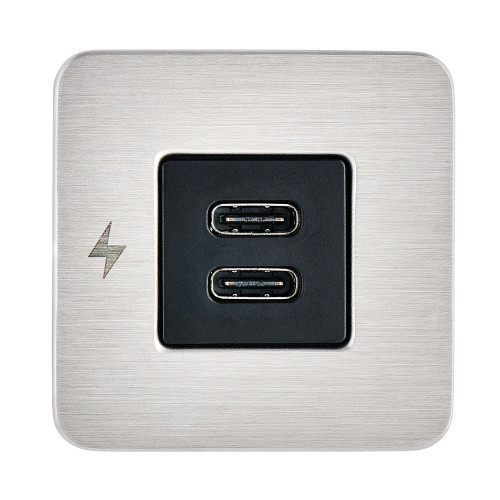 Scanstrut TILE USB-C Interior Charging Socket - 12\/24V - Stainless Steel Bezel