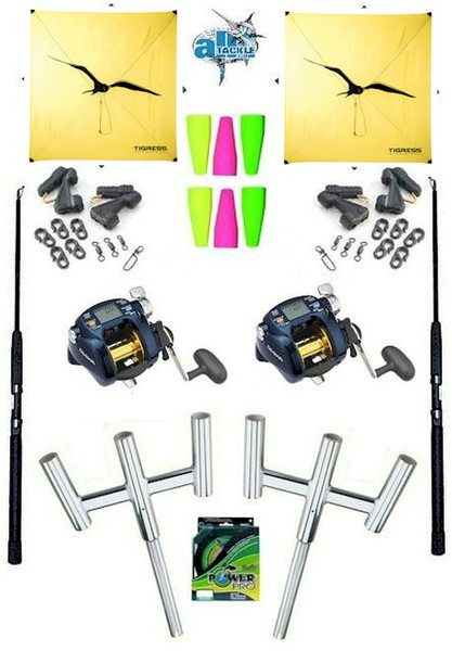 Alltackle Kite Kit w/ Dual Trident Rod Holders and Kite Combos