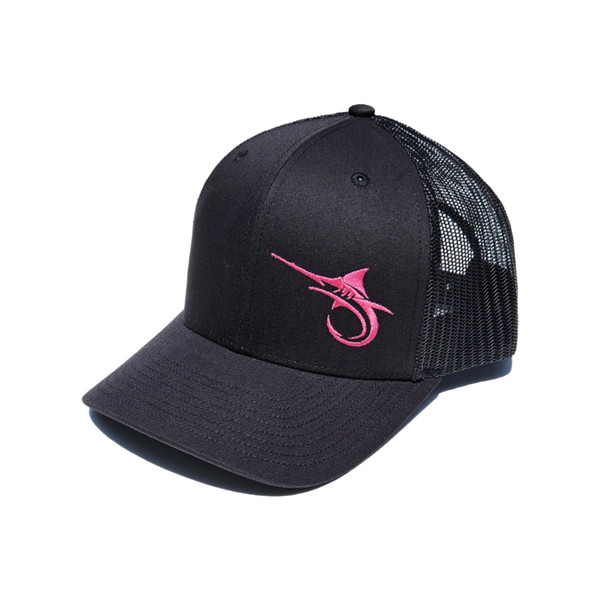 Marlin Hook Trucker Hat - Black/Pink 