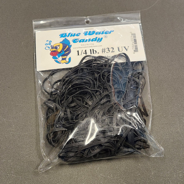 Bluewater Candy UV Rubber Bands 32 Black 1/4lb Bag
