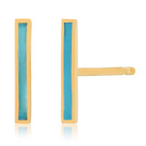 Turquoise Enamel Stick Stud