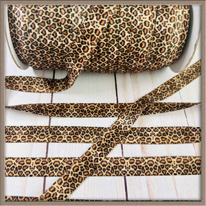 Leopard Cheetah 5/8" FOE Ribbon Fold Over Elastic By The Yard Picture 0 Leopard Cheetah 5/8" FOE Ribbon Fold Over Elastic By The Yard Picture 0