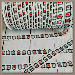 Lantern and Candle 5/8" FOE Ribbon Fold Over Elastic By The Yard Picture 1 Lantern and Candle 5/8" FOE Ribbon Fold Over Elastic By The Yard Picture 1