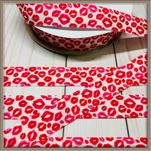 Lips Kisses 1" Grosgrain Ribbon By The Yard Picture 1 Lips Kisses 1" Grosgrain Ribbon By The Yard Picture 1