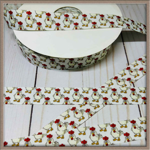 CHICKEN 7/8" Grosgrain Ribbon By The Yard Picture 1