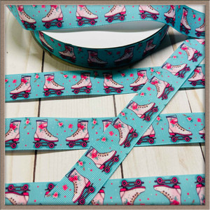 Pink Roller Skates Grosgrain Ribbon By The Yard Picture 1 Pink Roller Skates Grosgrain Ribbon By The Yard Picture 1
