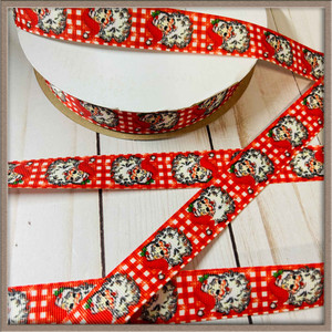 vintage santa claus ribbon with frame vintage santa claus ribbon with frame