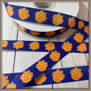 clemson orange paw ribbon with frame