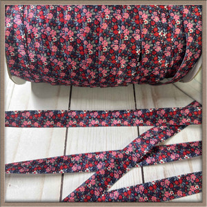 navy and pink floral fold over elastic in frame navy and pink floral fold over elastic in frame