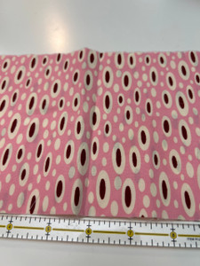 Alexander Henry pink and brown oval dot cotton fabric remnant Alexander Henry pink and brown oval dot cotton fabric remnant